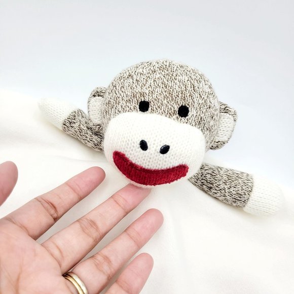 Baby Starters Sock Monkey Baby Lovey Blanket Toy Plush Cream & Red Soft - Picture 3 of 8